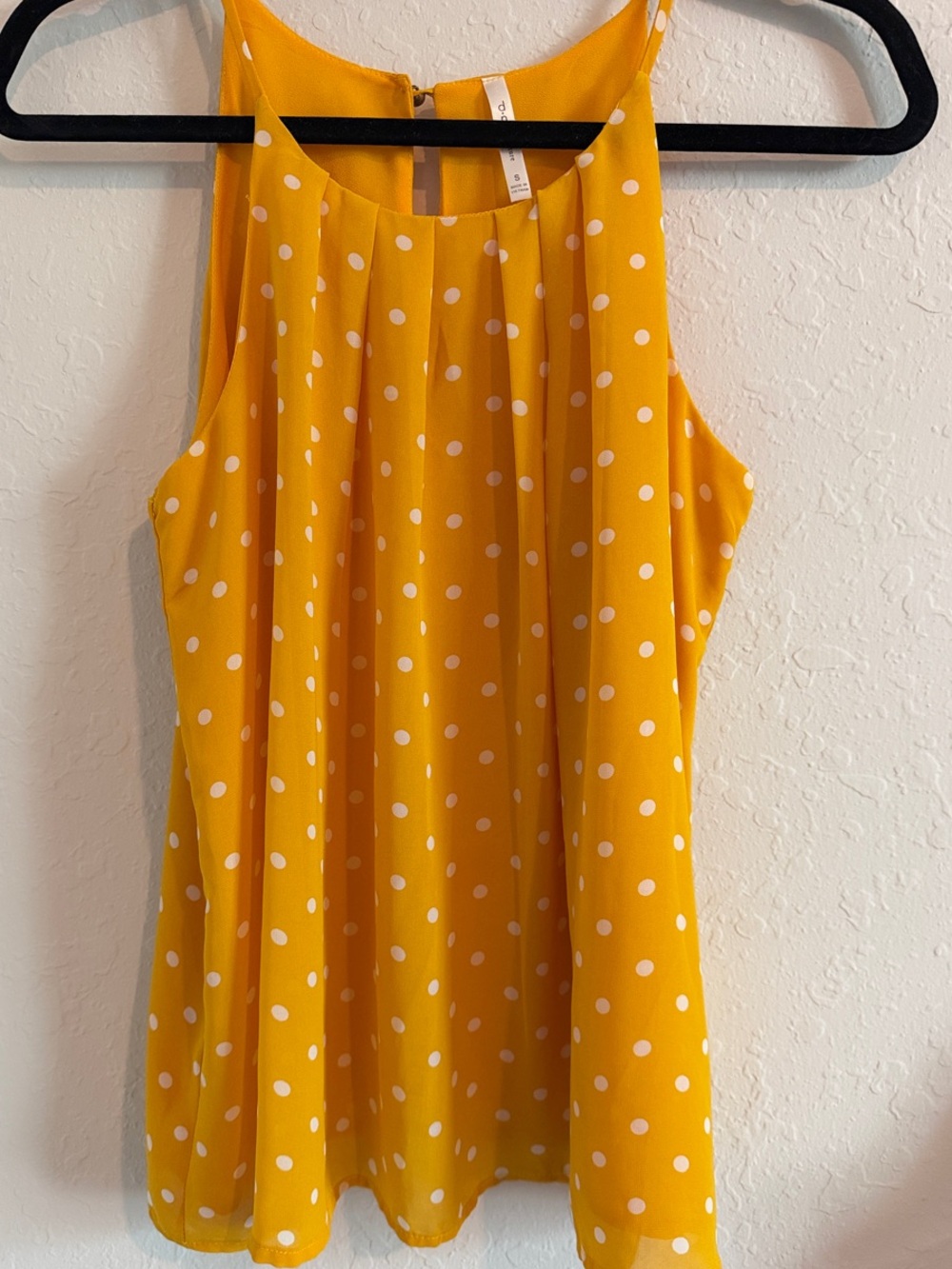 DNA Couture Polka Dot Yellow Sleeveless Blouse